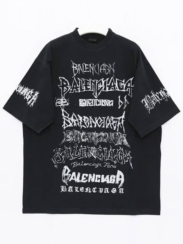 Luxury Balenciaga Trending 2025 DIY Metal Cotton Short Sleeve T-Shirt Black