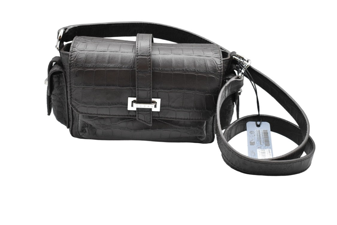 Hogan Crocodile-Embossed Leather Shoulder Bag