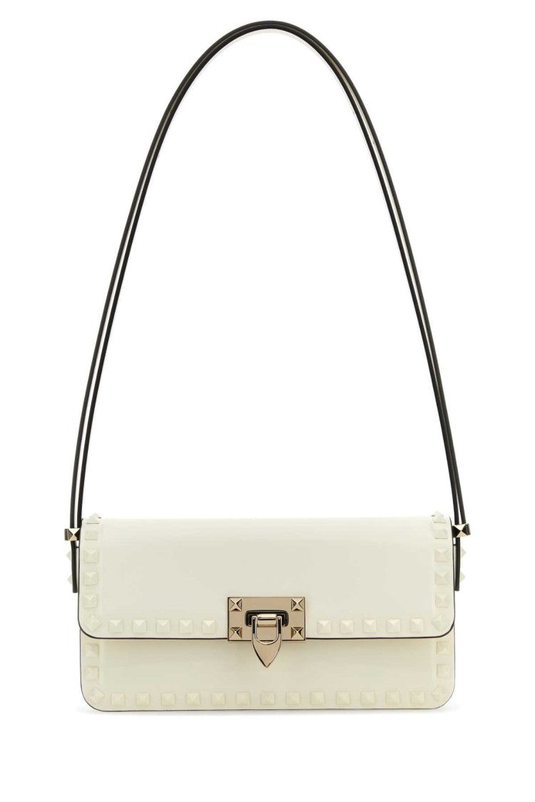 Valentino Garavani Ivory Leather Rockstud Shoulder Bag