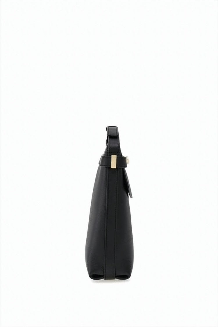 Salvatore Ferragamo Structured Black Calf Leather Crossbody Bag