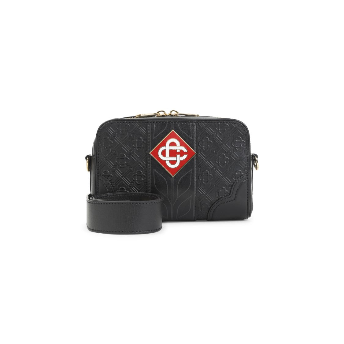 Casablanca Compact Black Calf Leather Crossbody Bag