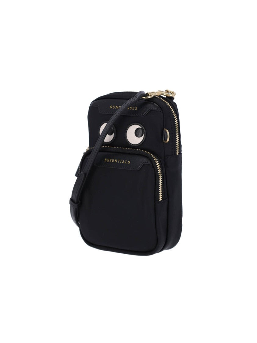 Anya Hindmarch Compact Black Nylon Shoulder Bag