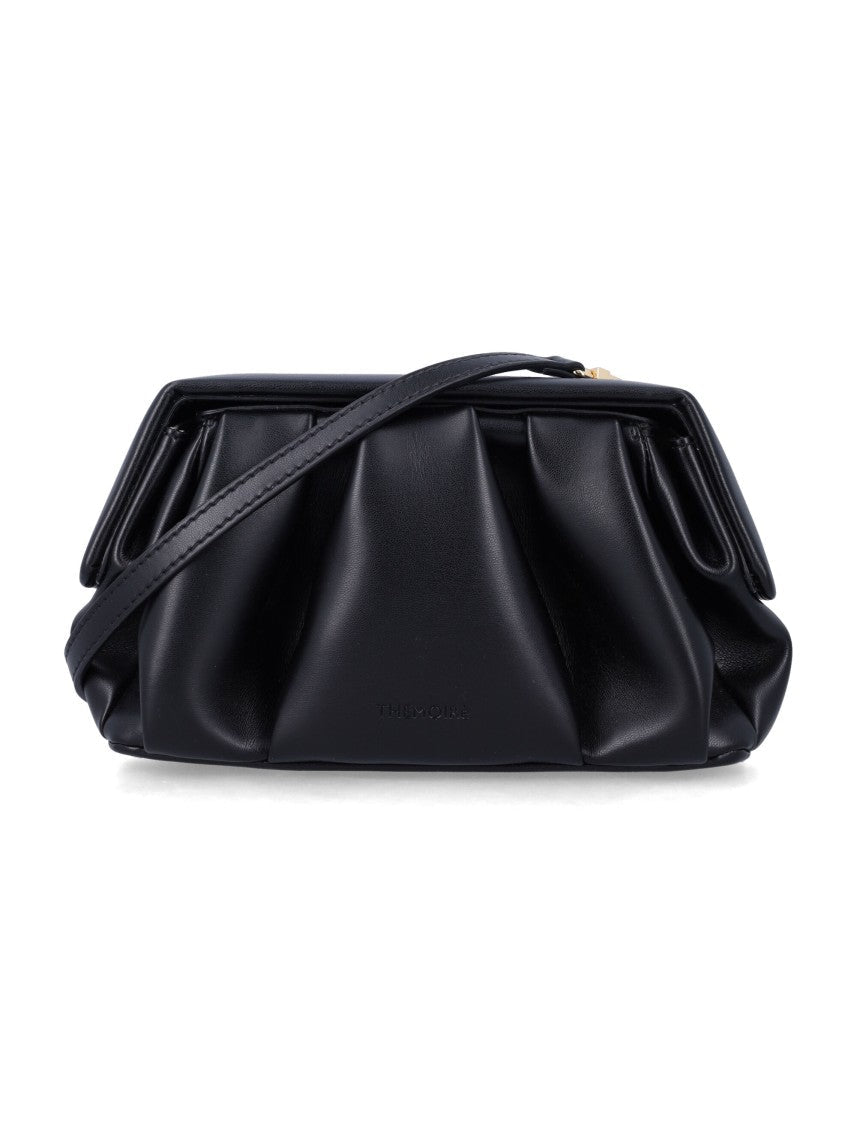 Themoirè Sculptural Black Vegan Leather Athena Pochette