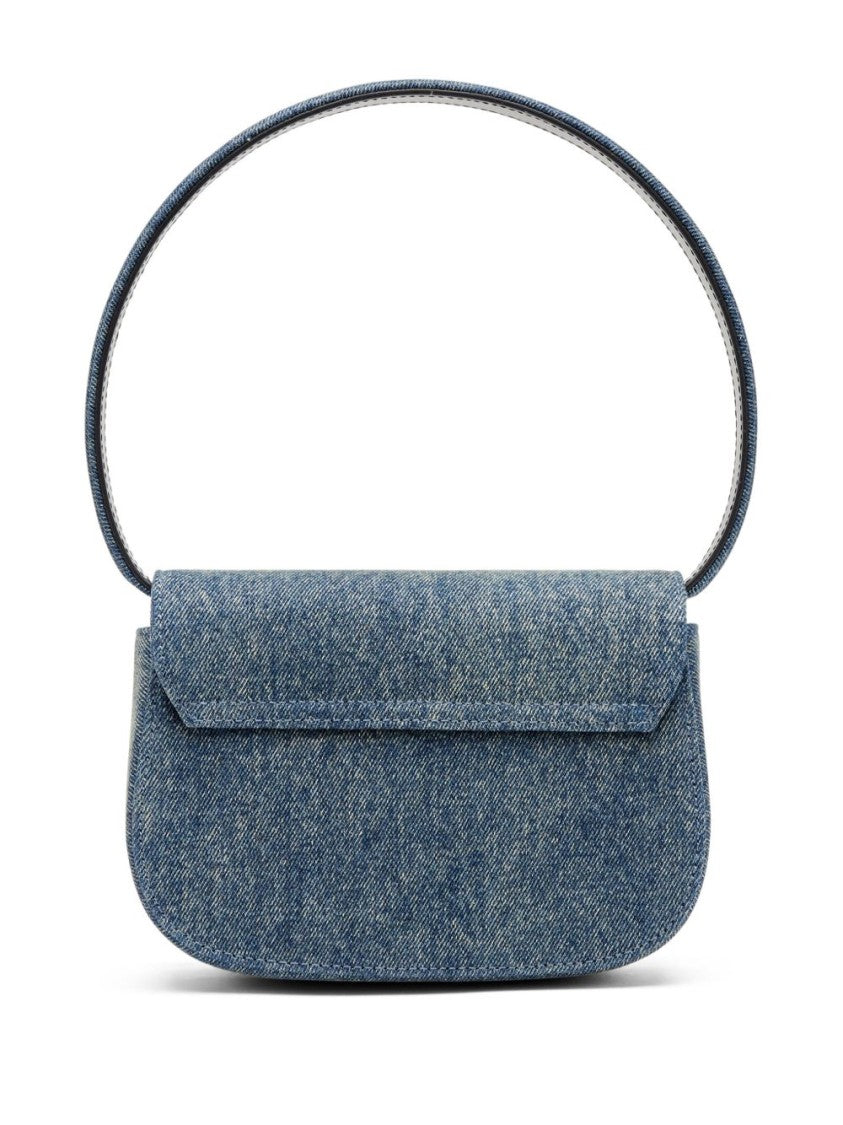 Diesel Structured Denim Shoulder Bag With Silver-Tone Logo
