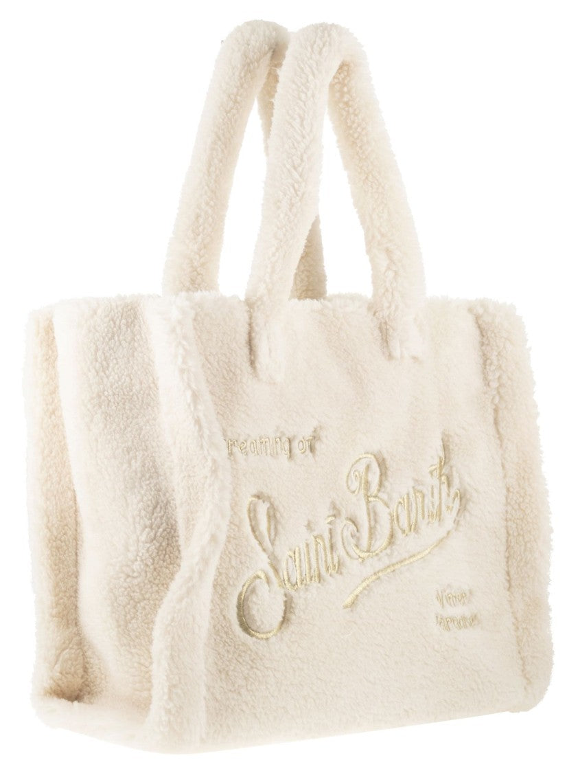Mc2 Saint Barth Vanity Teddy - Sherpa Handbag With Logo