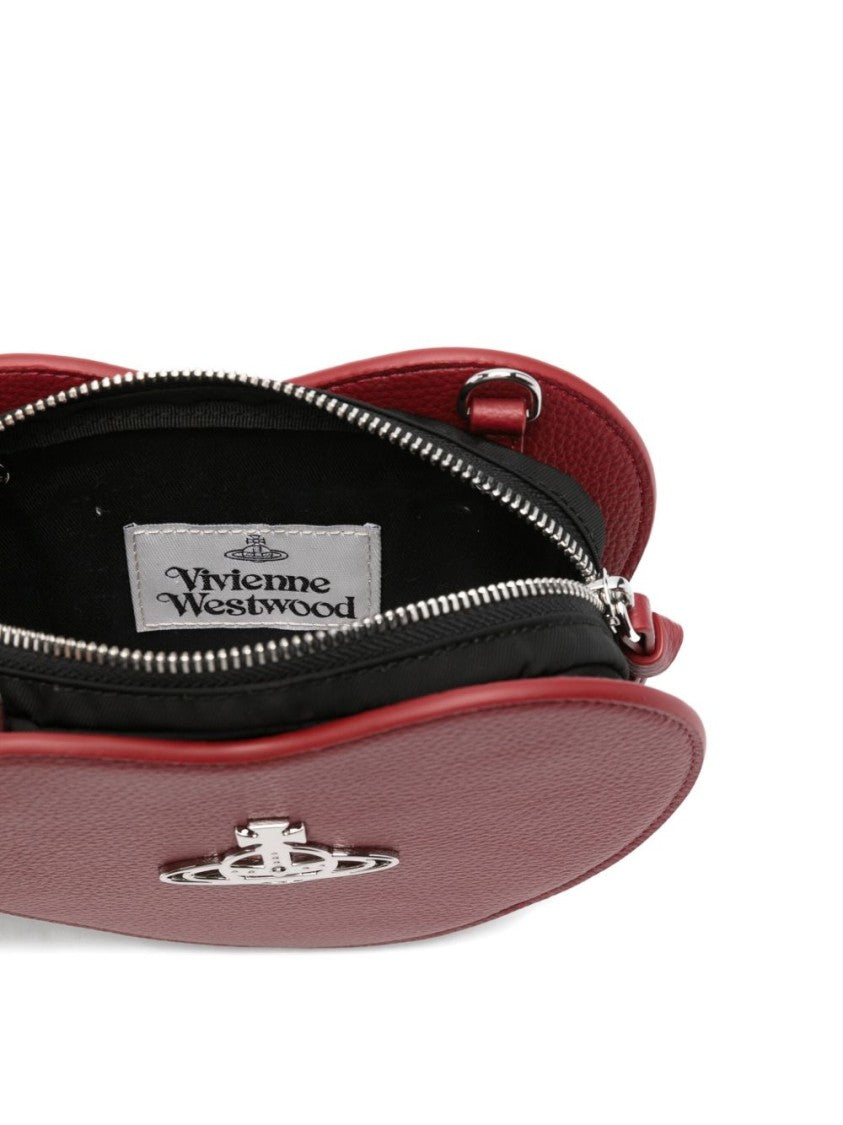 Vivienne Westwood Heart-Shaped Red Leather Bag With Orb Detail