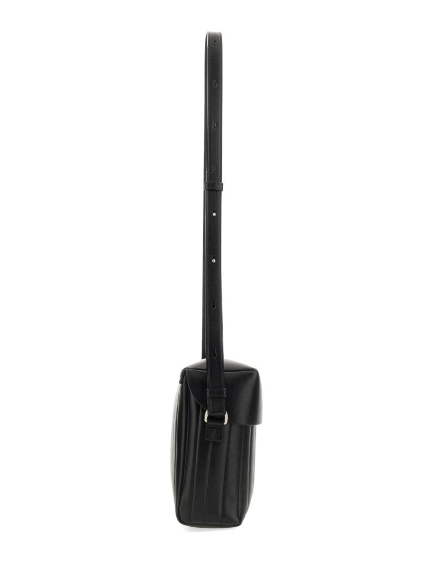 Jil Sander "Lid" Black Leather Lid Bag