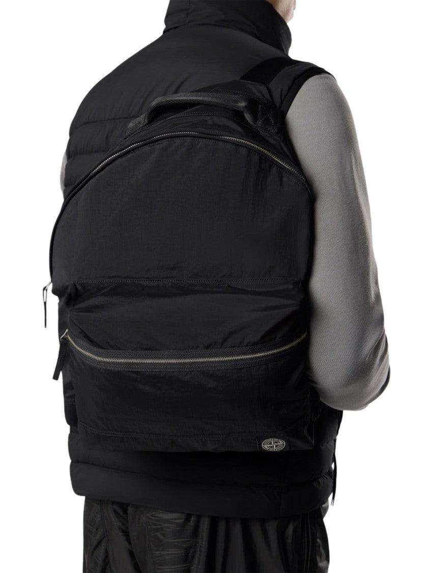 Stone Island Black Bag With Durable Texture