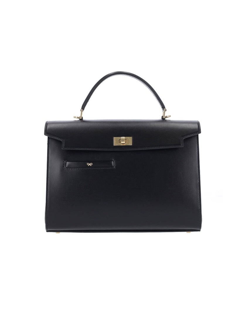 Anya Hindmarch "Mortimer" Handbag, In Black Calfskin