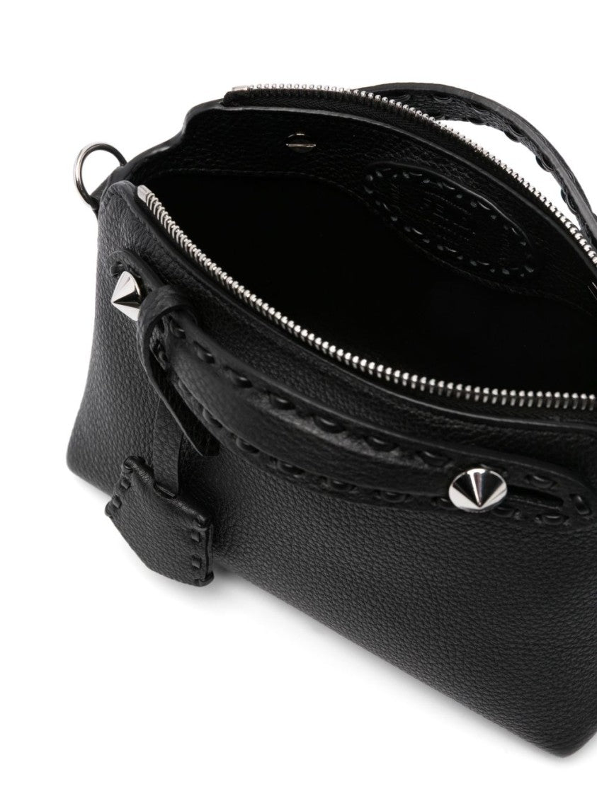 Fendi Cylindrical Mini Shoulder Bag In Cuoio Romano Leather