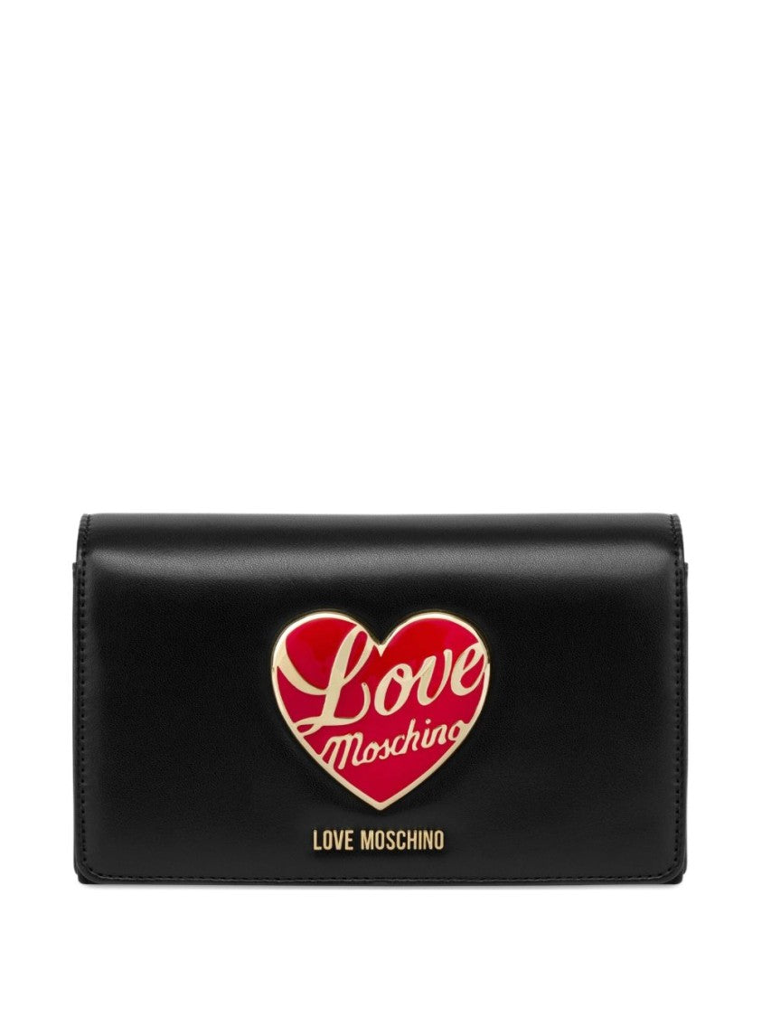 Love Moschino Black Handbag With Heart Emblem
