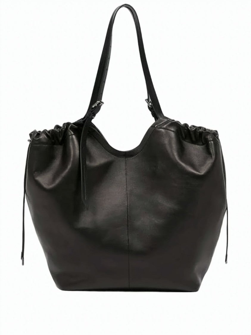 Maison Margiela Spacious Drawstring Tote Bag In Natural Leather