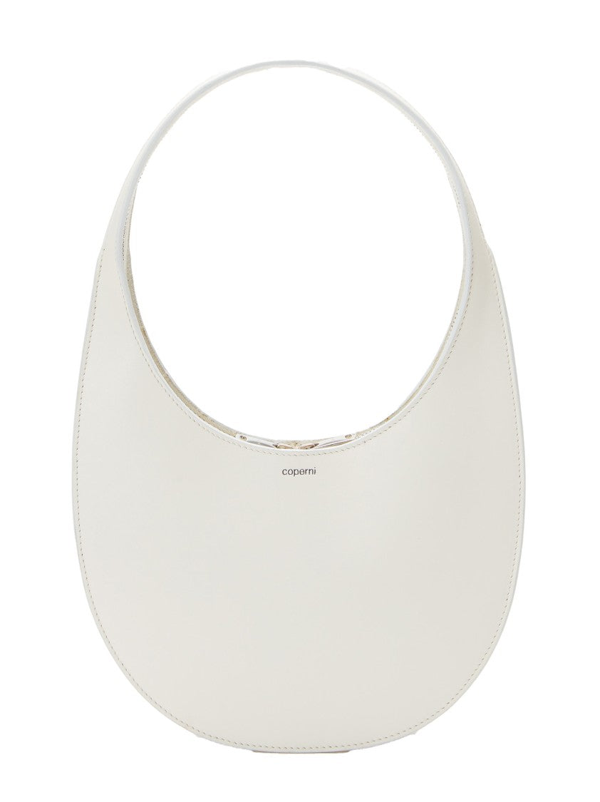 Coperni Curved White Leather Handbag