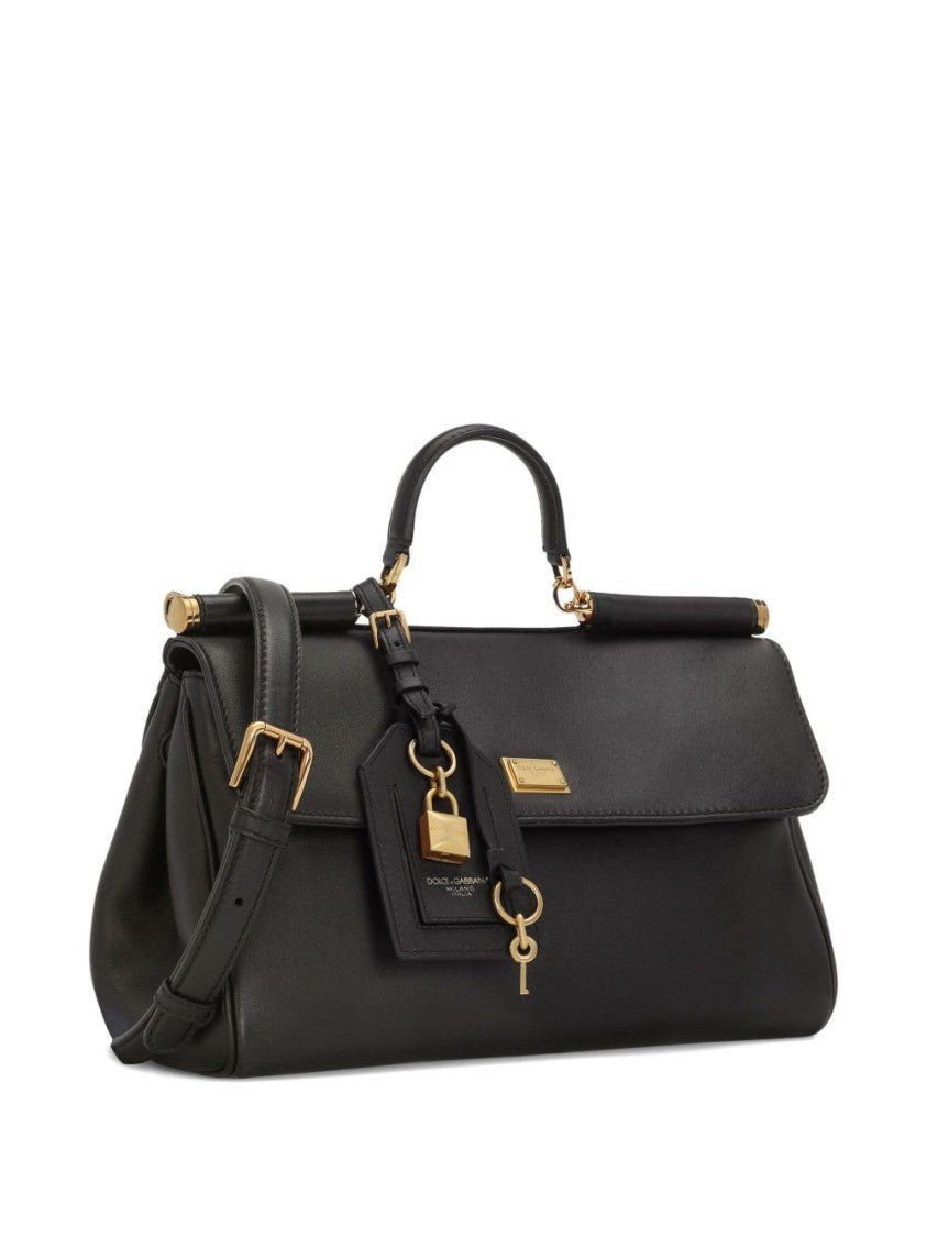 Dolce & Gabbana Plongé Calf Leather Handbag With Adjustable Strap