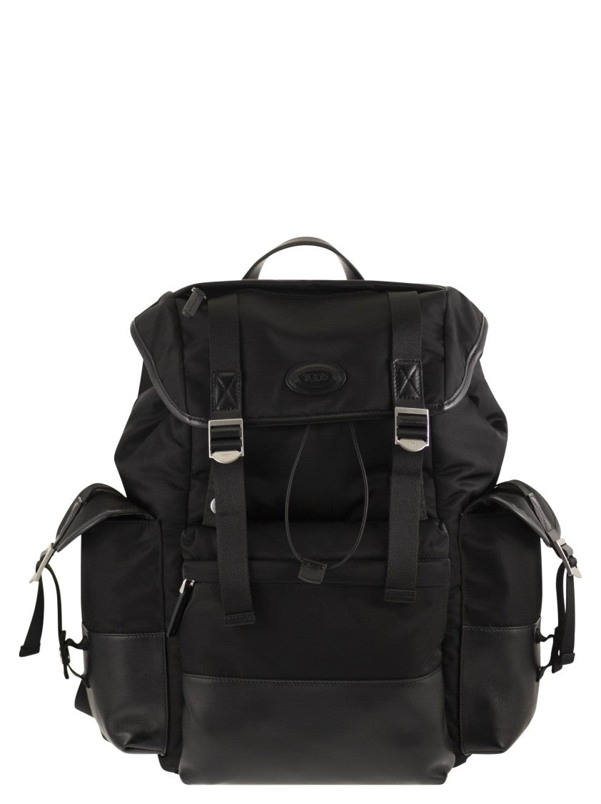 Tod's Structured Fabric And Nappa Leather Backpack
