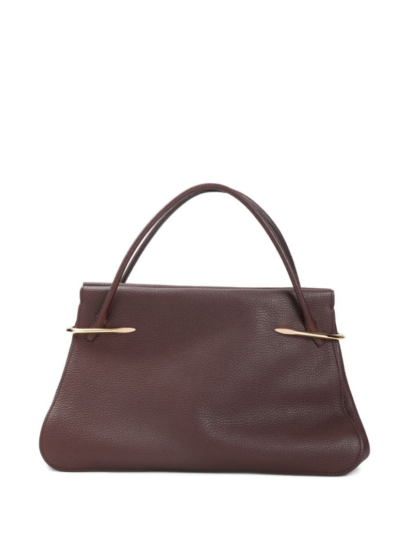 Givenchy Textured Brown Handbag With Gold-Tone Accents