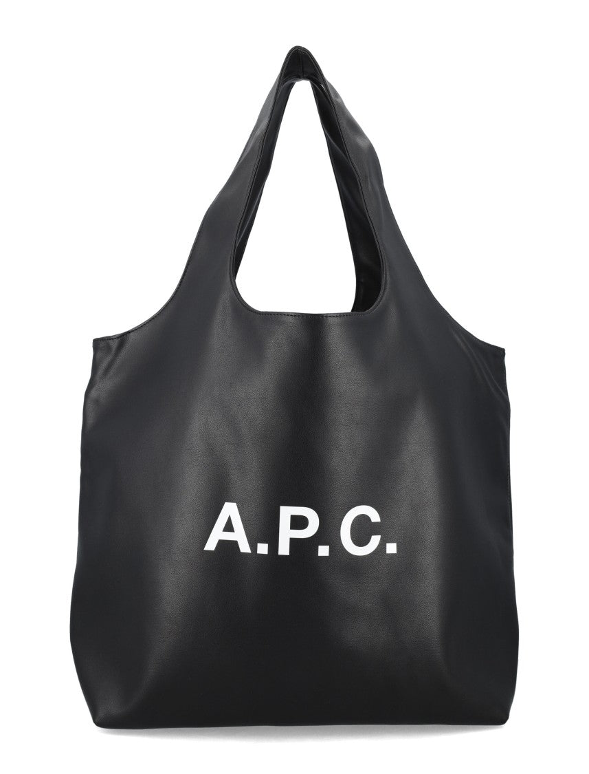 A.P.C. Ninon Black Small Faux Leather Tote