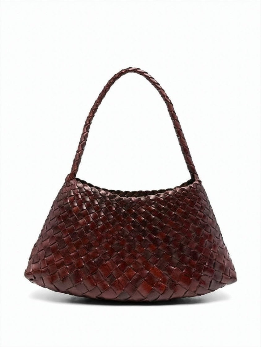 Dragon Diffusion Triangular Mini Handbag In Woven Buffalo Leather
