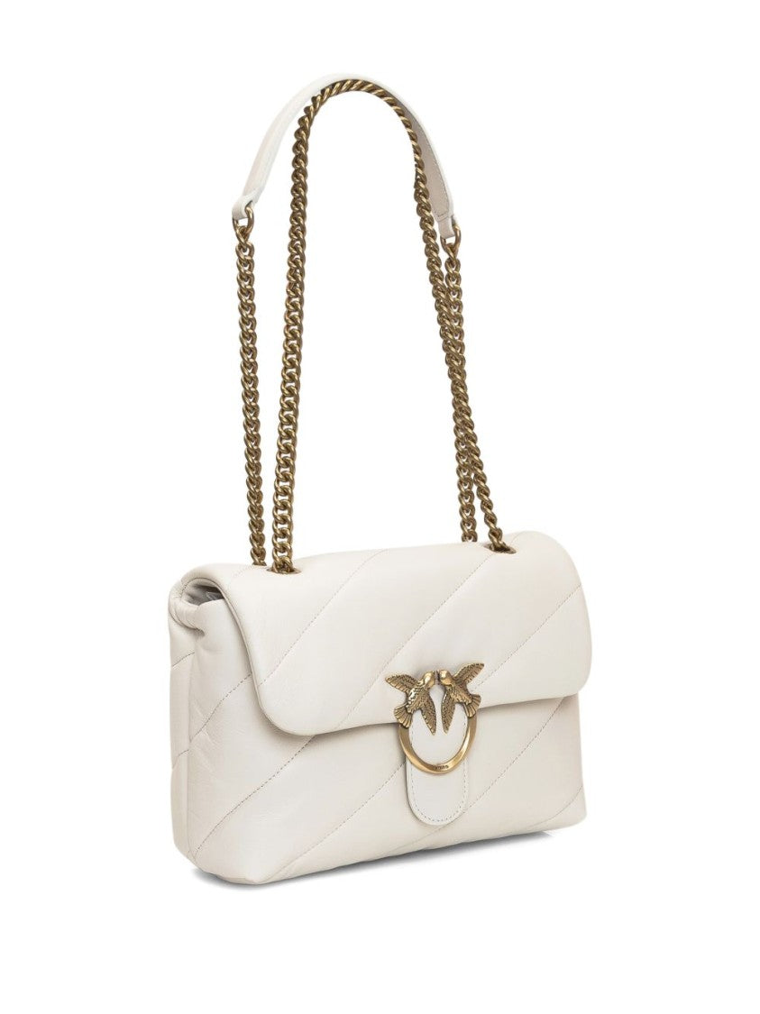 Pinko Quilted Leather Bag With Gold-Tone Bird Clasp