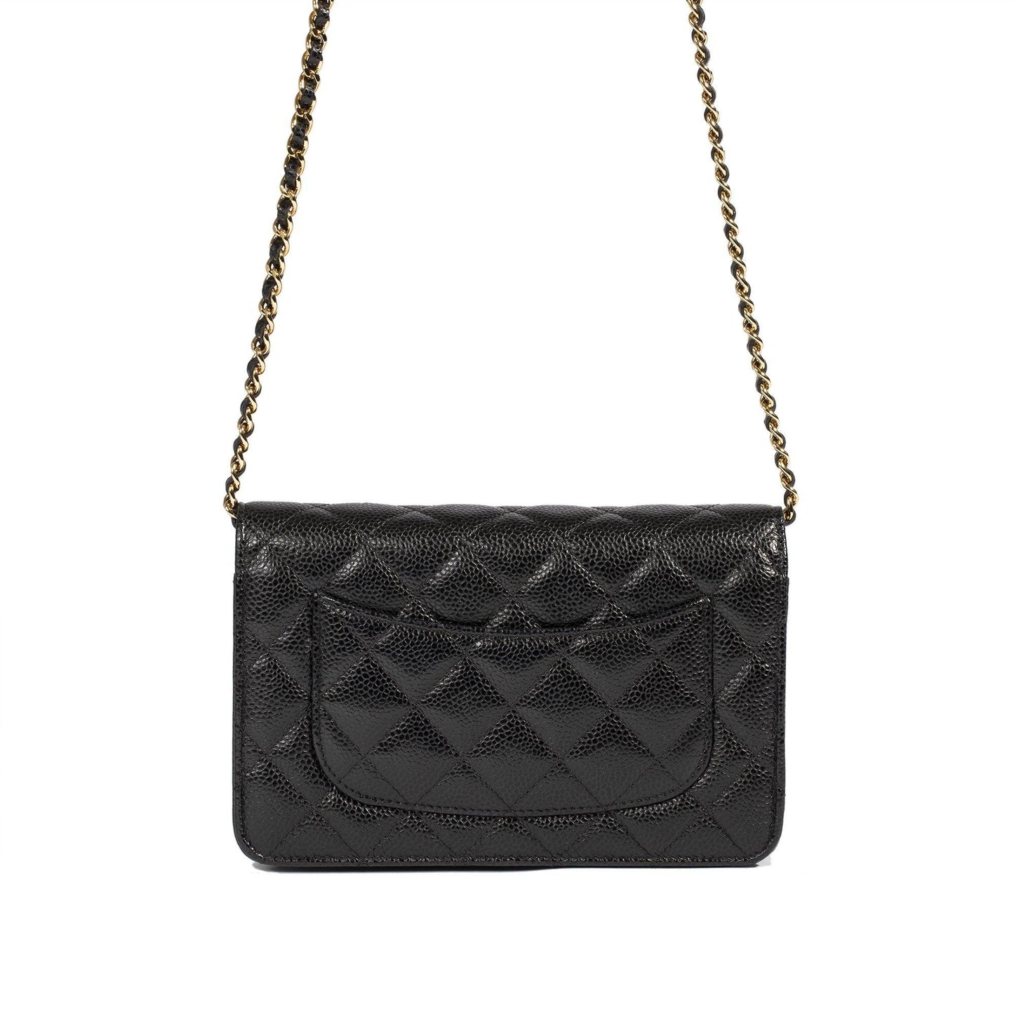 Chanel 2019 Black Caviar Classic Wallet on Chain