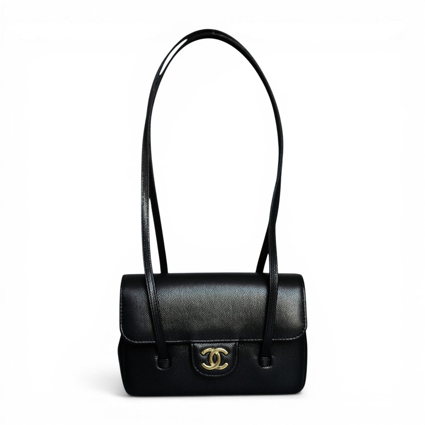 Chanel 26 Preppy Coco 17 Mini Black Grained Shiny Calfskin Gold Hardware