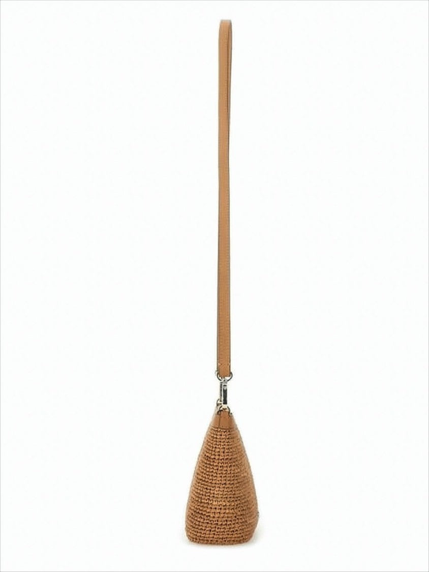 Helen Kaminski Woven Raffia Crossbody Bag With Smooth Leather Details