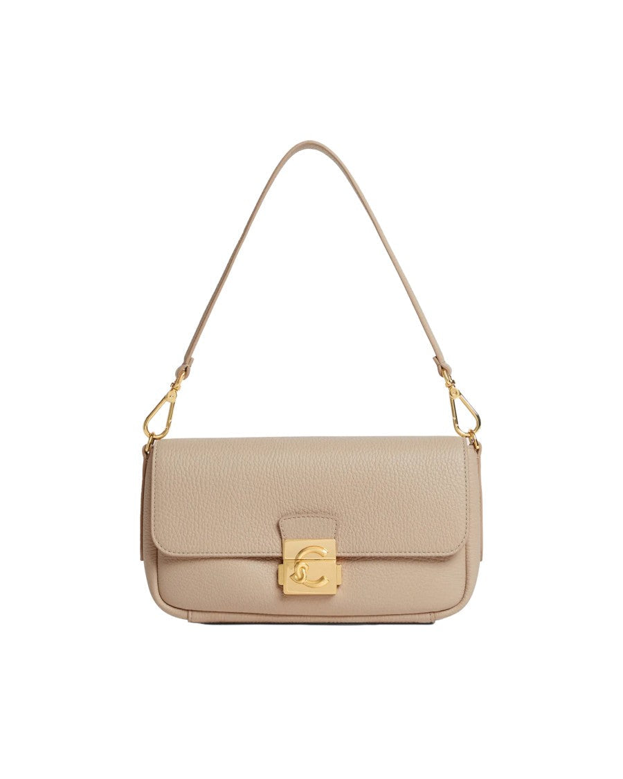 Coccinelle C-Me Lock Bag In Medium Sandshell