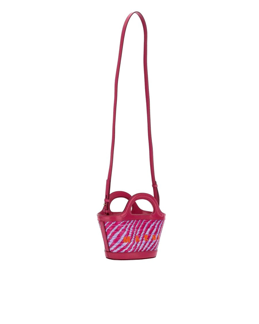 Marni Micro Raffia Tote With Wavy Two-Tone Design