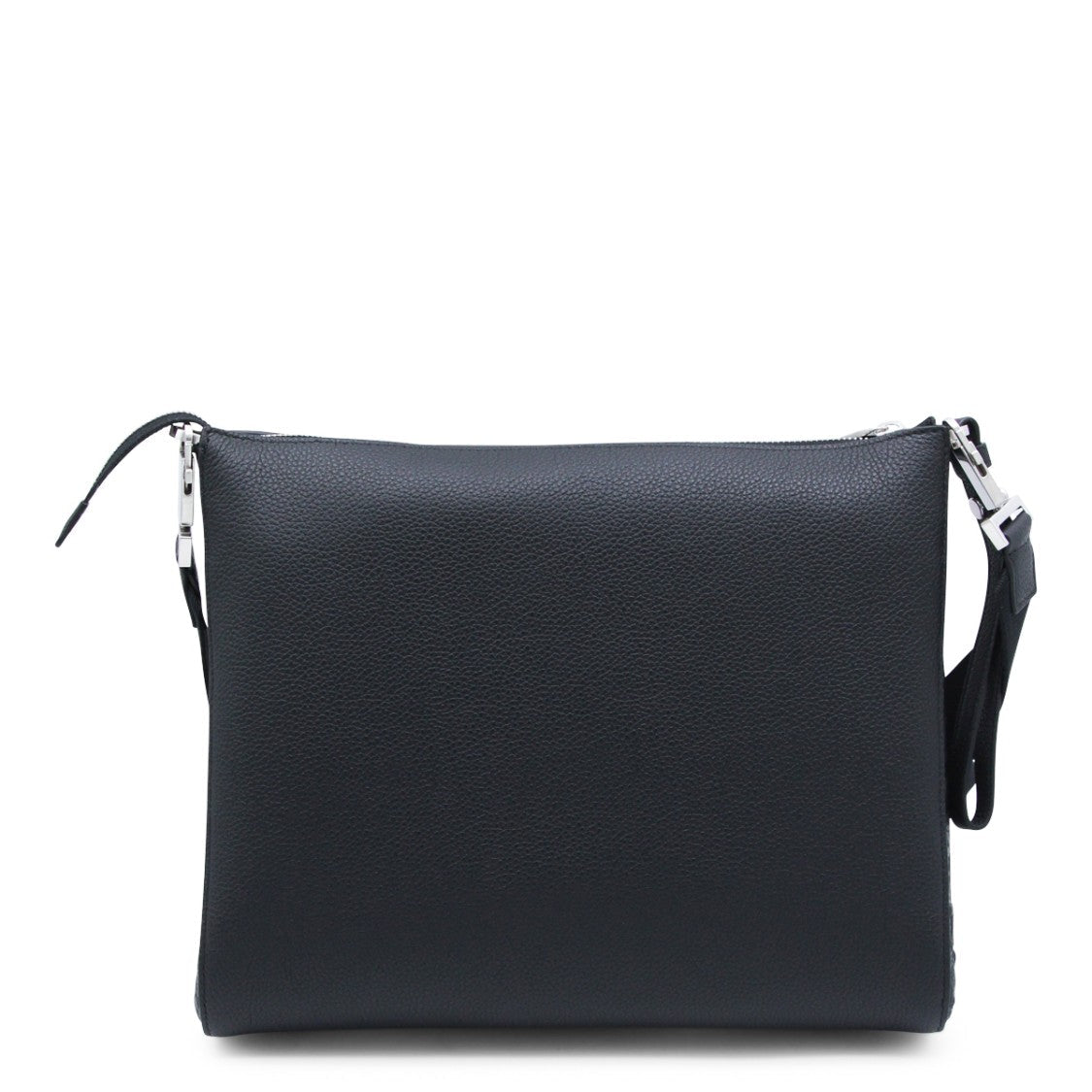 Ferragamo Textured Black Leather Crossbody Bag With Adjustable Strap