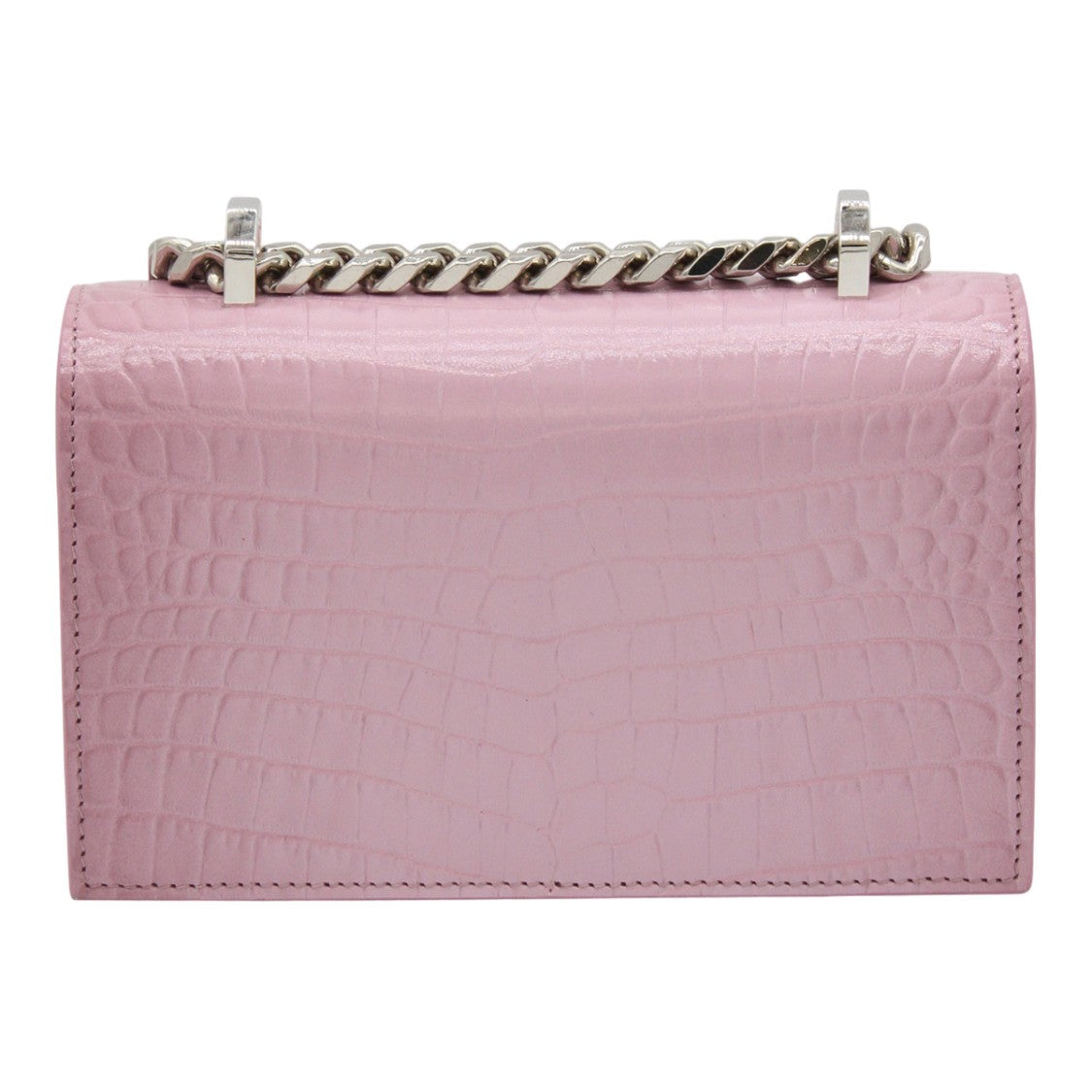 Alexander Mcqueen Textured Crocodile Pattern Bag With Decorative Clasp