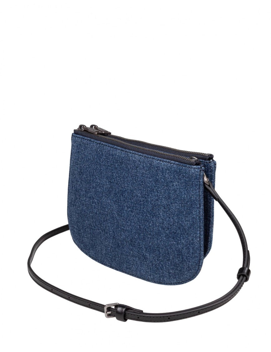 Diesel Twin Denim Shoulder Bag With Embossed Logo