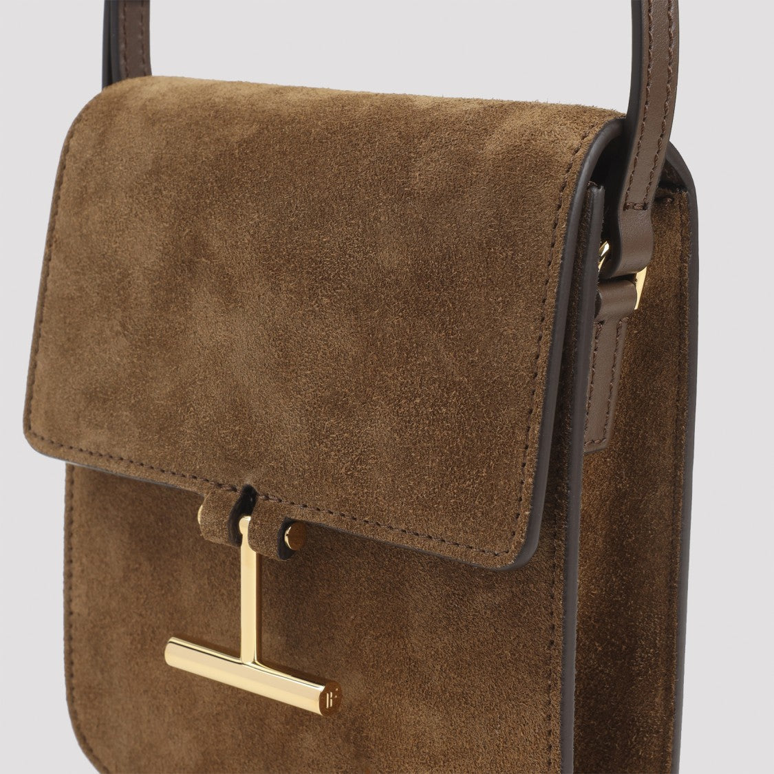 Tom Ford Brown Calf Leather Shoulder Bag