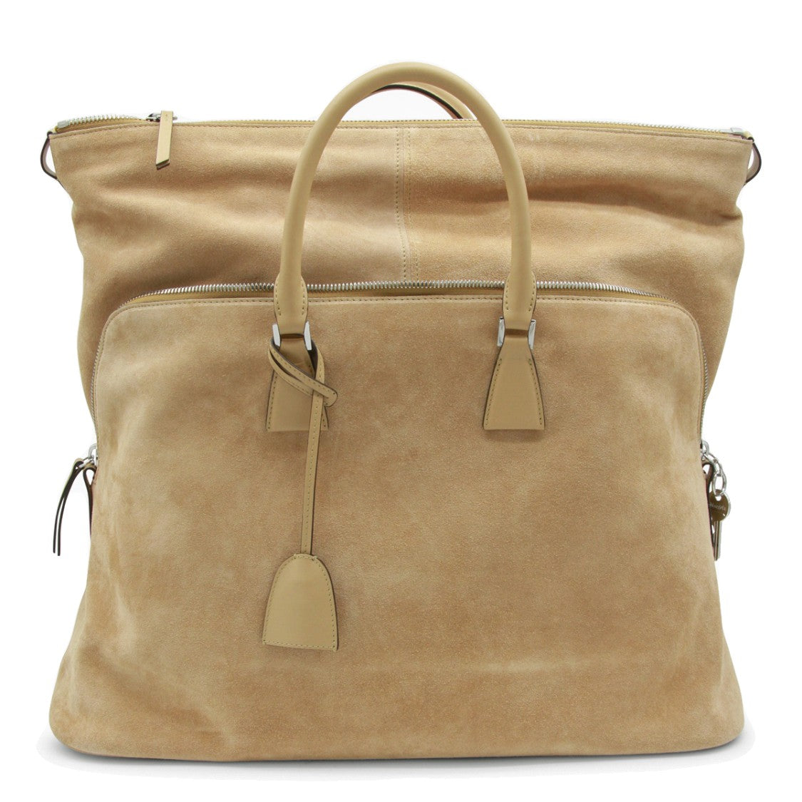 Maison Margiela Spacious Suede Tote With Dual Handles
