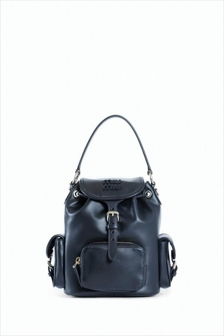 Miu Miu Structured Blue Leather Bag