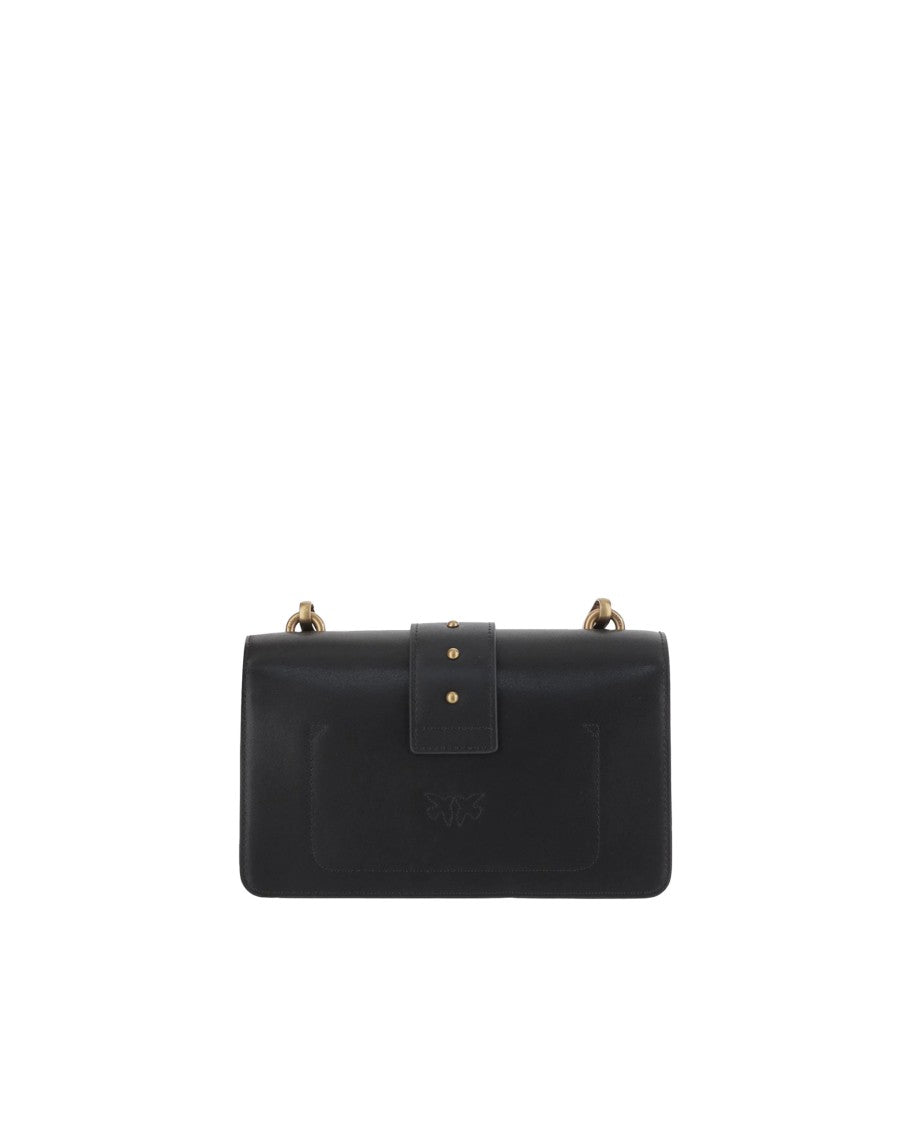 Pinko Black/Antique Gold Love Bag Mini Crossbody Bag