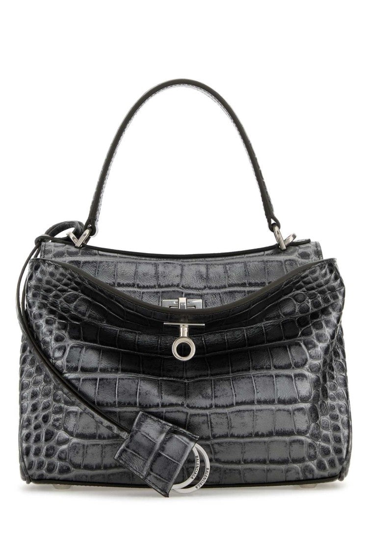 Balenciaga Silver Leather Mini Rodeo Handbag