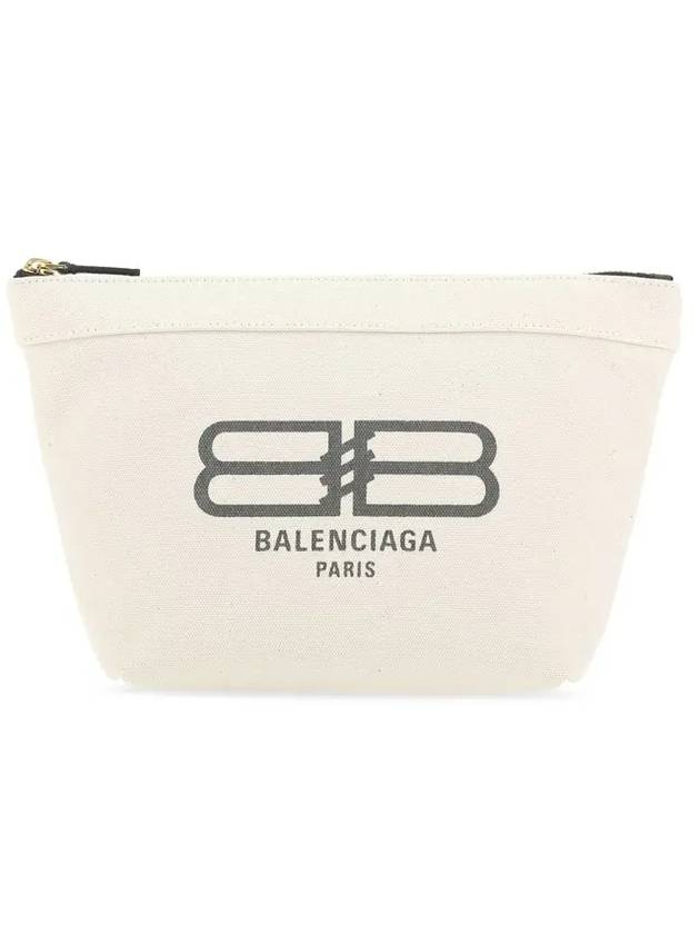 Luxury Balenciaga Trending 2025 Logo Print Jumbo Pouch Bag Ivory