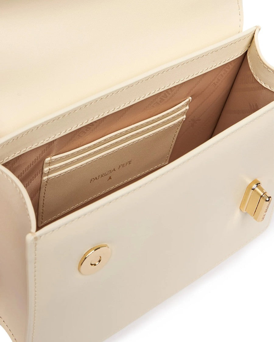 Patrizia Pepe White Wooly Top Handle Bag