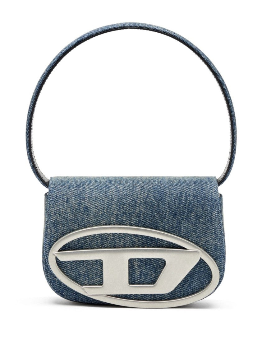 Diesel Structured Denim Shoulder Bag With Silver-Tone Logo