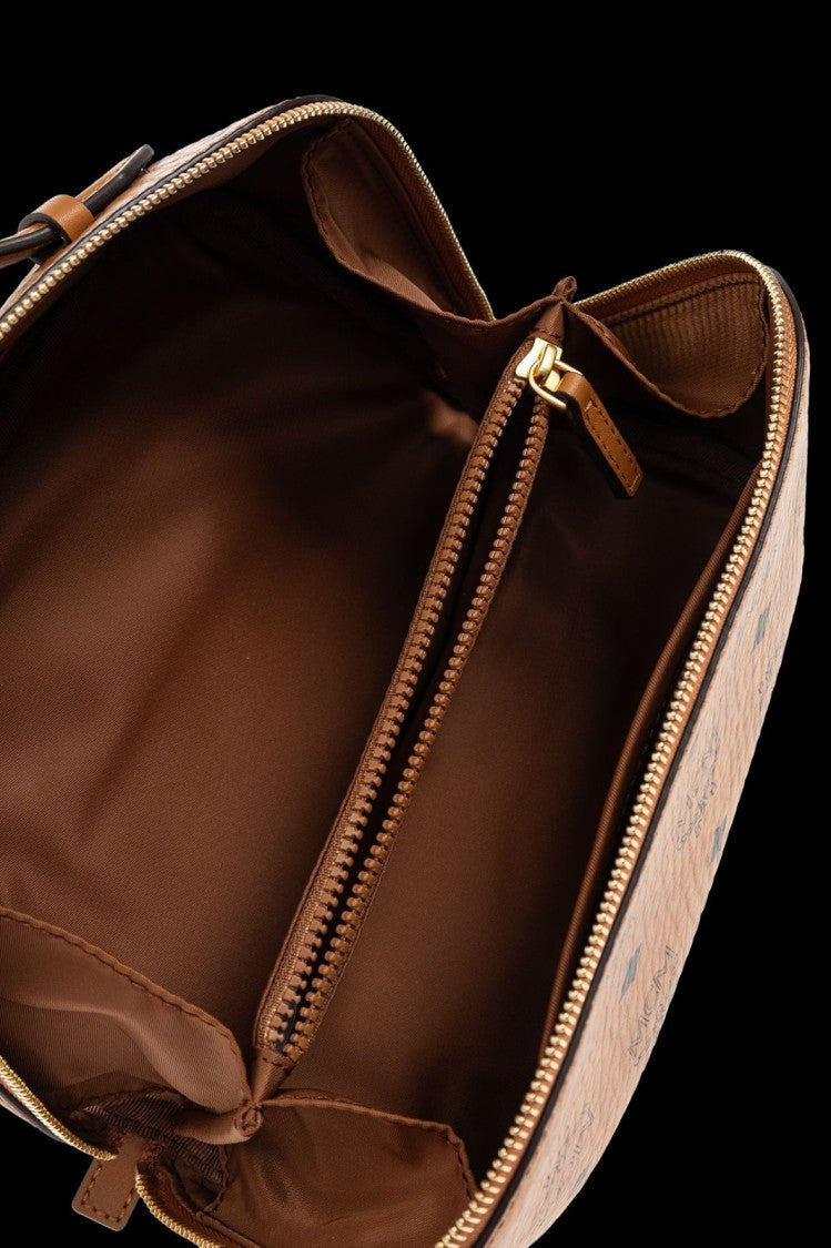 Mcm Structured Brown Bag With Clean Lines