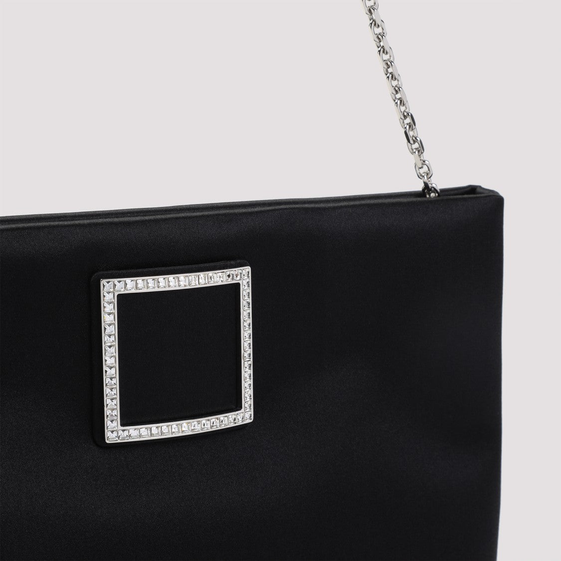 Roger Vivier Satin And Crystal-Embellished Clutch
