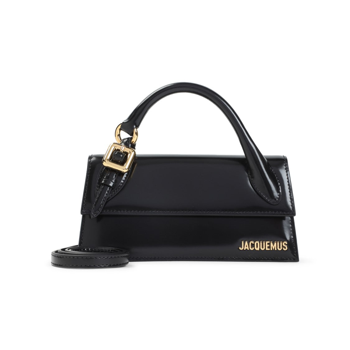 Jacquemus Structured Black Brushed Leather Shoulder Bag