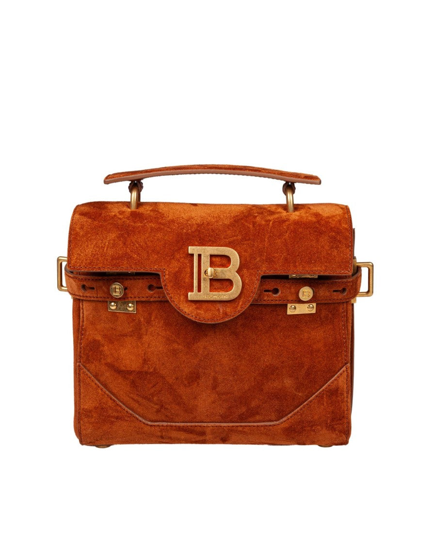 Balmain B Buzz 23 Caramel Suede Handbag
