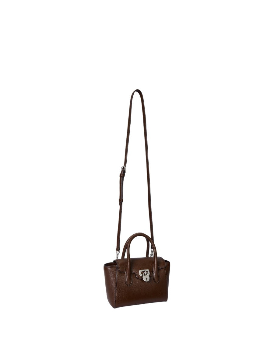 Lauren Ralph Lauren Compact Textured Leather Satchel With Adjustable Strap