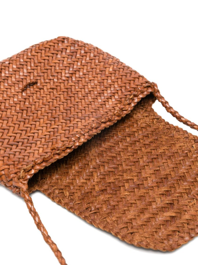 Dragon Diffusion Woven Calf Leather Shoulder Bag With Flap Closure