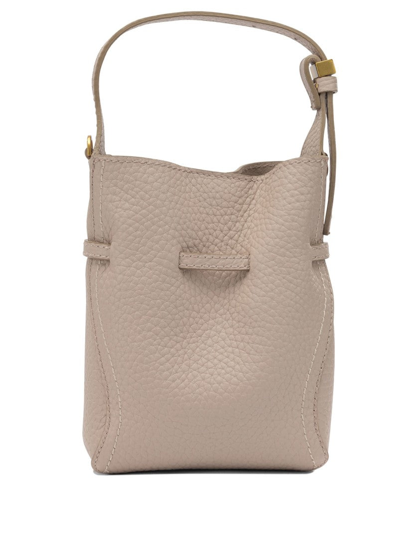 Gianni Chiarini Textured Leather Handbag With Drawstring Closure