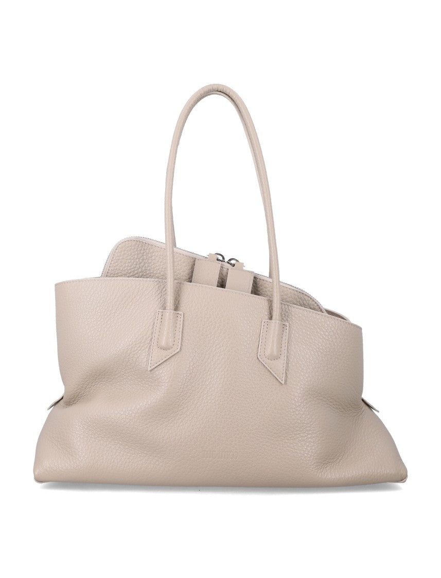 The Attico Medium Grainy Leather Tote With Asymmetric Silhouette