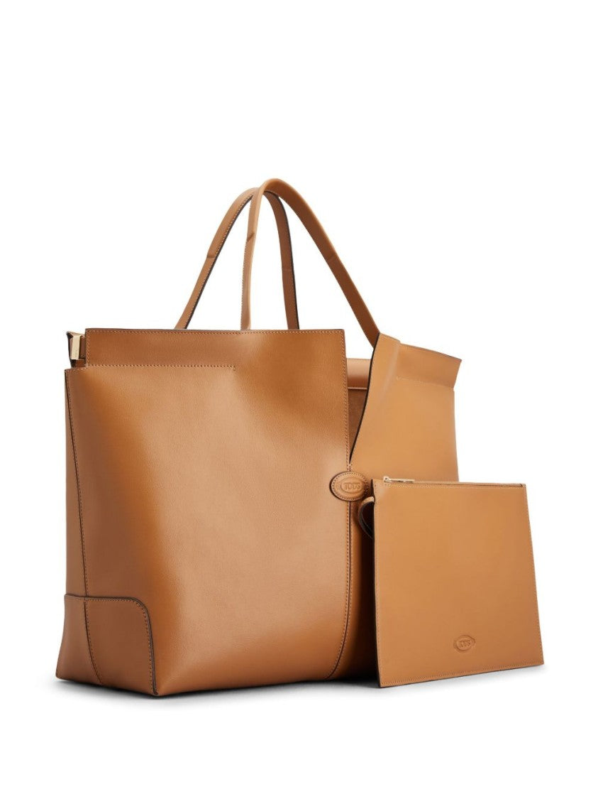 Tod's Smooth Brown Leather Tote