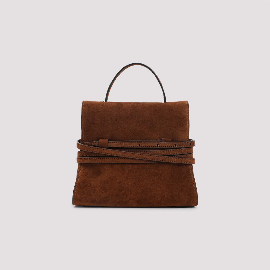 Moschino Structured Suede Leather Handbag