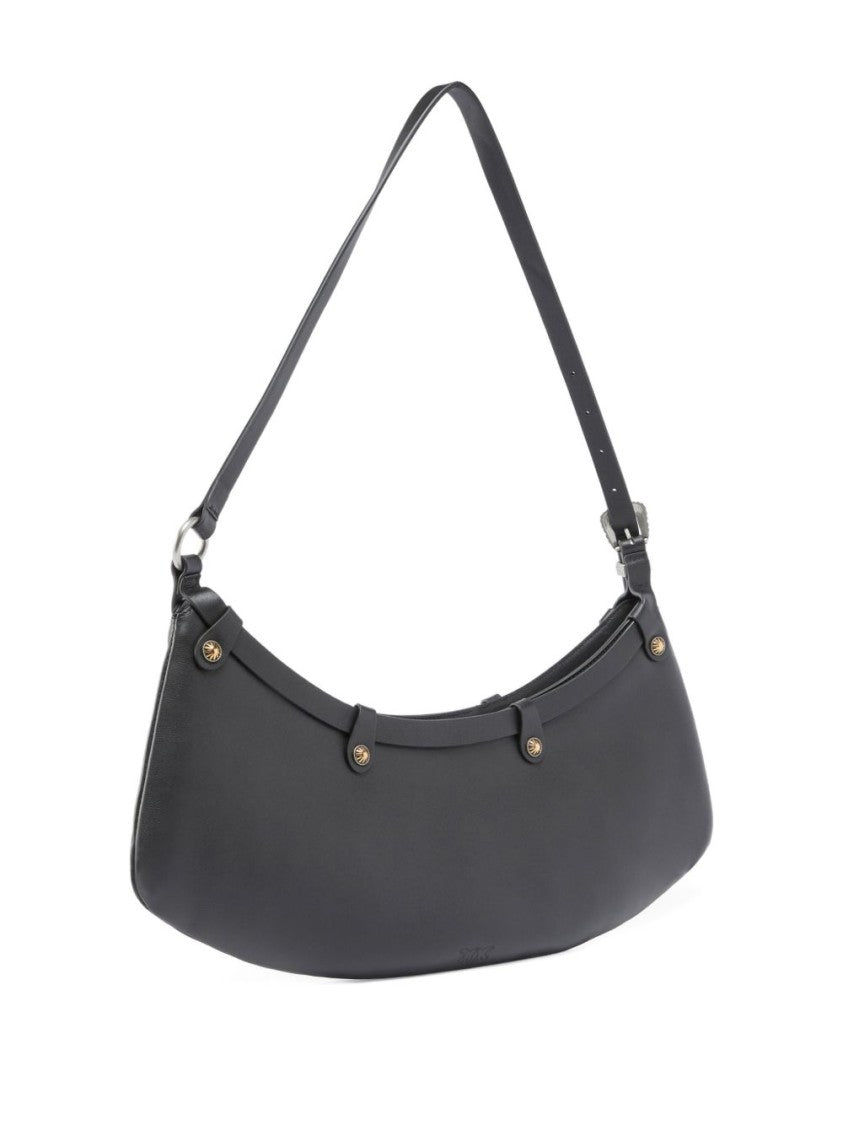 Pinko Crescent-Shaped Shoulder Bag With Flap Pockets